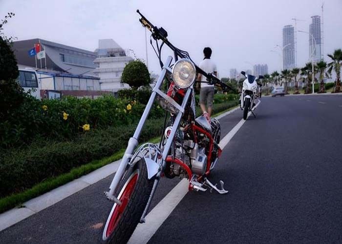 स्पाइडरमैन स्टाइल 50 सीसी स्ट्रीट लीगल मोटरसाइकिल, कस्टम हार्ले चॉपर्स 12 वी बैटरी 3 एल टैंक