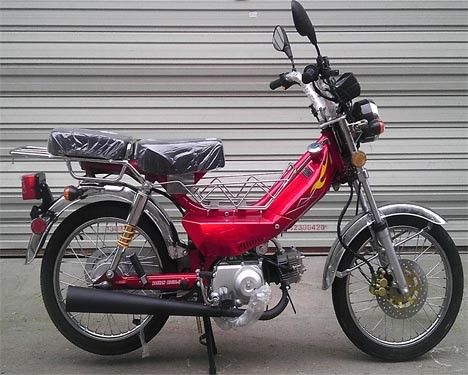 50CC CDI किक स्टार्ट गैस पावर्ड मोटरसाइकिल फ्रंट डिस्क / रियर ड्रम ब्रेक एयर कूल्ड