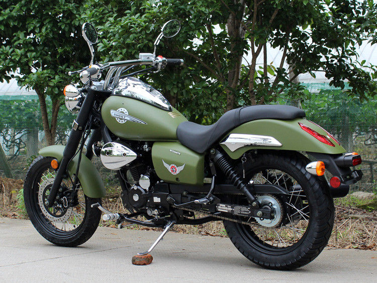 आर्मी ग्रीन 250cc बॉबर चॉपर 90 किमी / एच कम तेल की खपत 5 मैनुअल ट्रांसमिशन के साथ