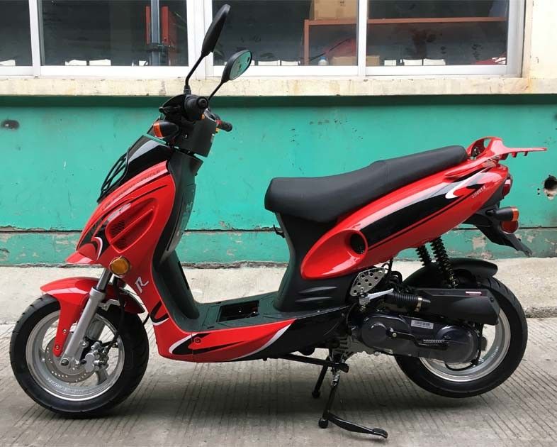 50cc सीवीटी मजबूर एयर कूल्ड मिनी बाइक स्कूटर फ्रंट डिस्क रियर ड्रम ब्रेक