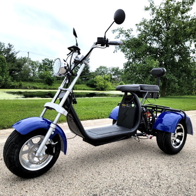 2000w इलेक्ट्रिक मोपेड बाइक 3 व्हील फैट टायर ब्रशलेस डीसी मोटर